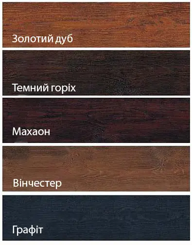 Декоративна дошка Tabulo, кольори: Zloty Dab, Ciemny  Orzech, Mahon, Winchester, Grafit