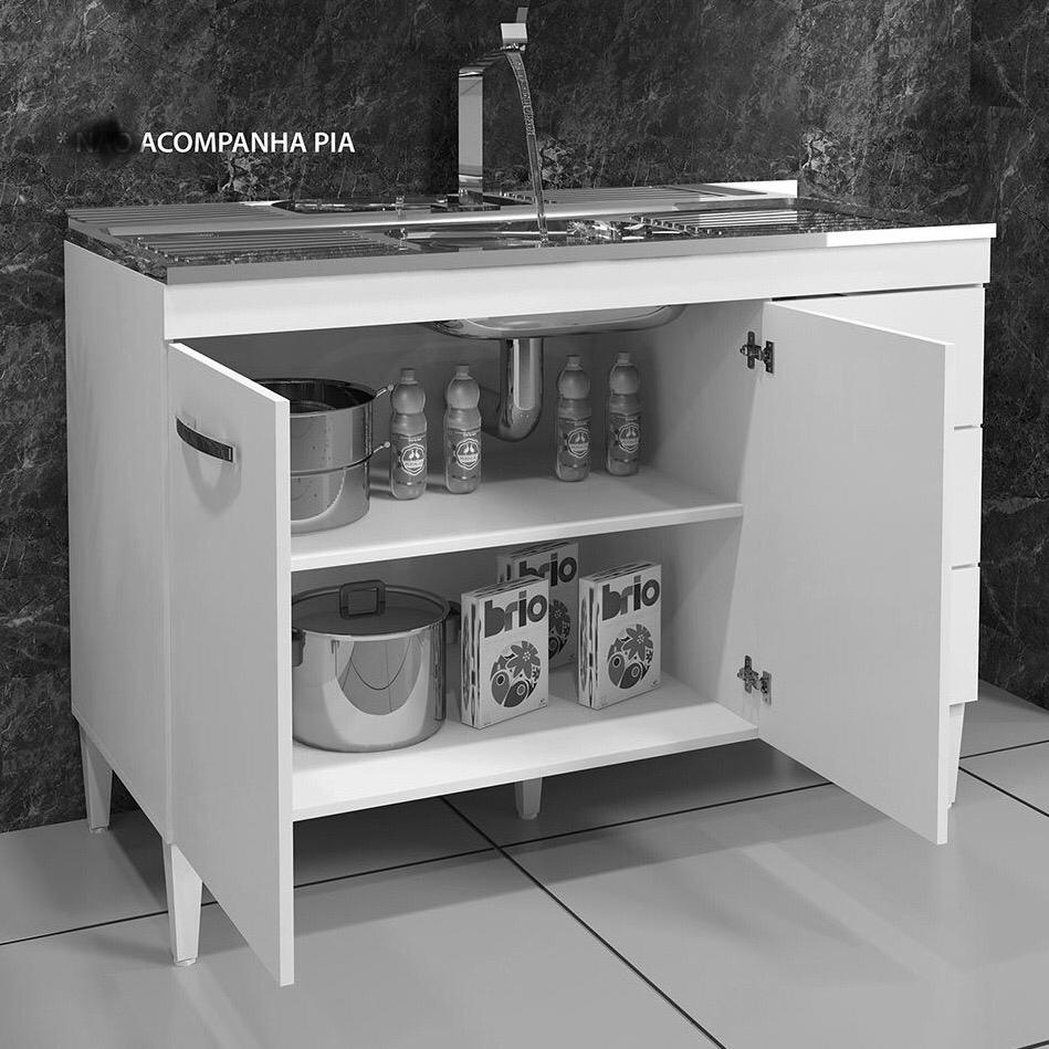 Balcão de Cozinha com Pia Inox Balli