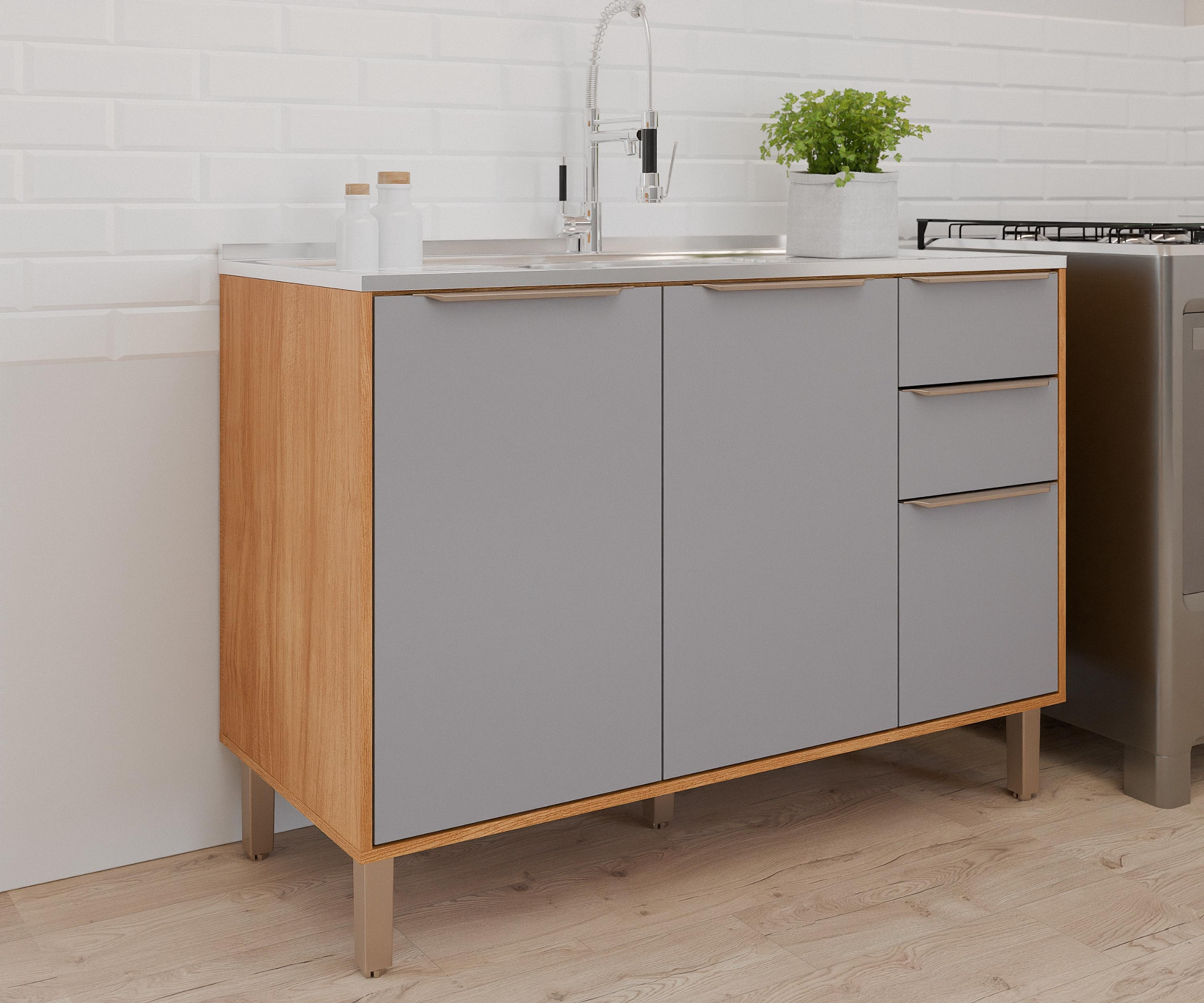 Balcão de Cozinha com Pia Divina