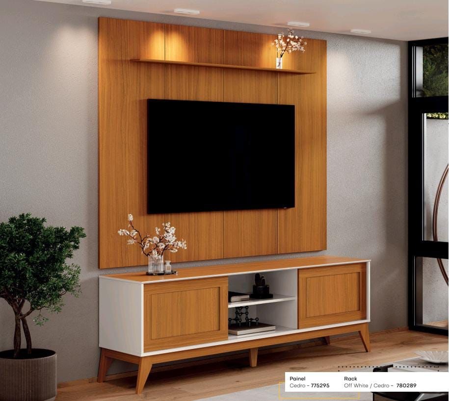 Rack com Painel Tv-65 Cedro