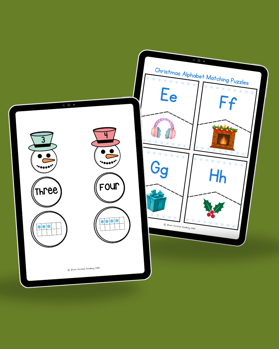 Winter Numbers and Alphabet Match