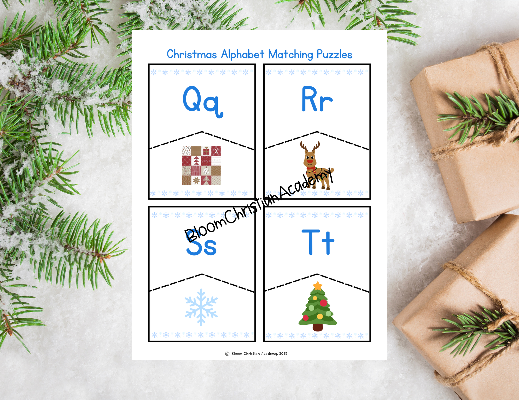 Winter Numbers and Alphabet Match