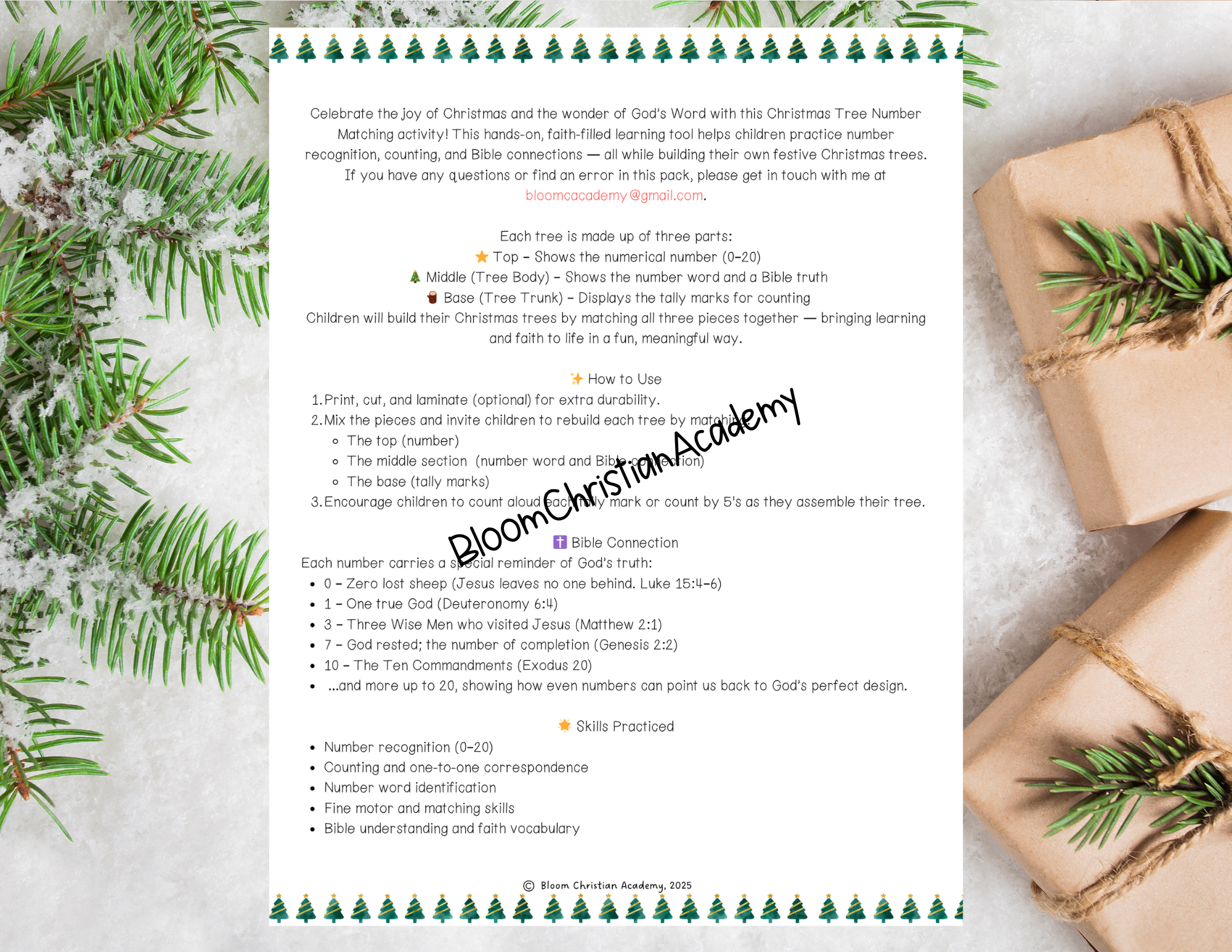 Christmas Alphabet and Number Match