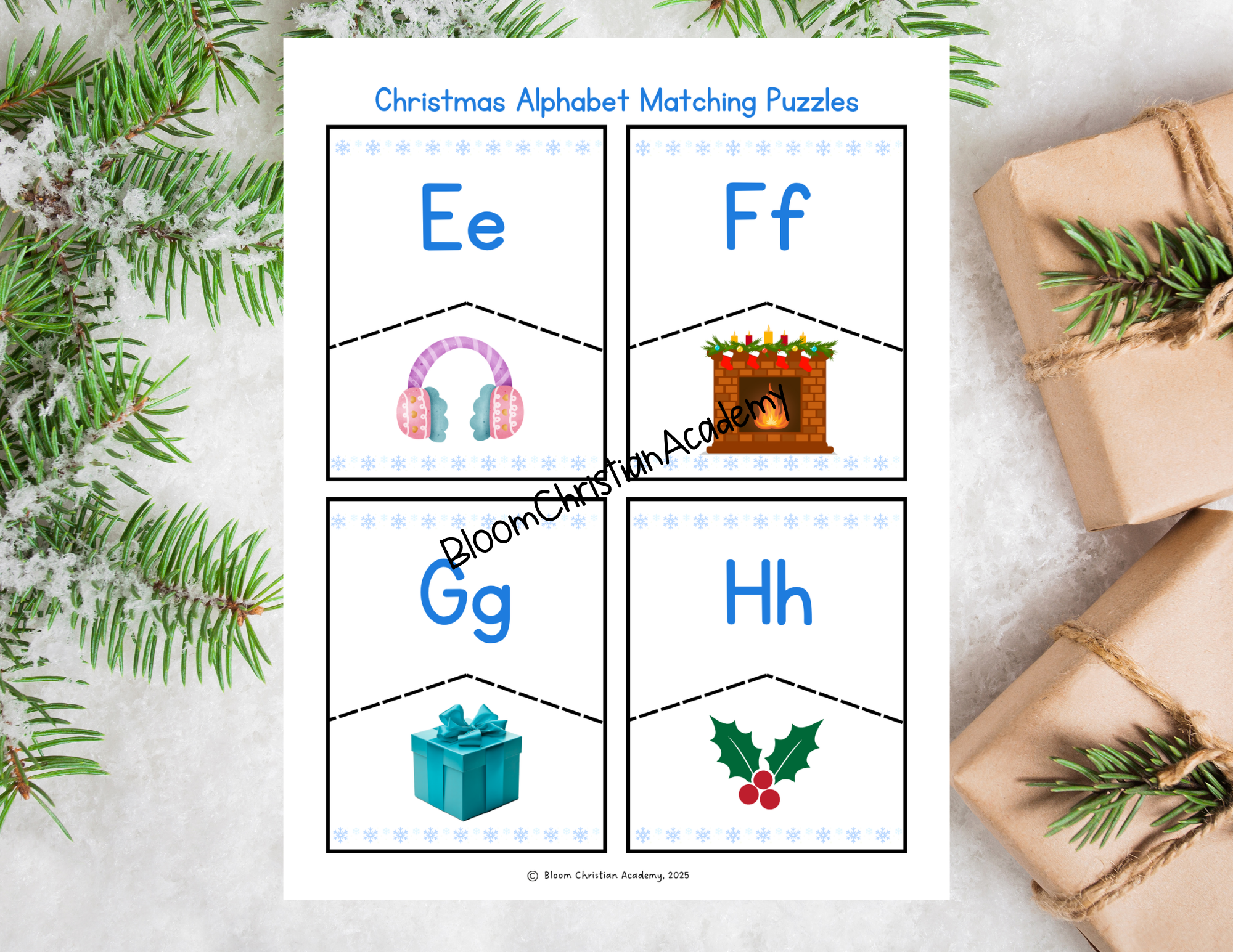 Winter Numbers and Alphabet Match
