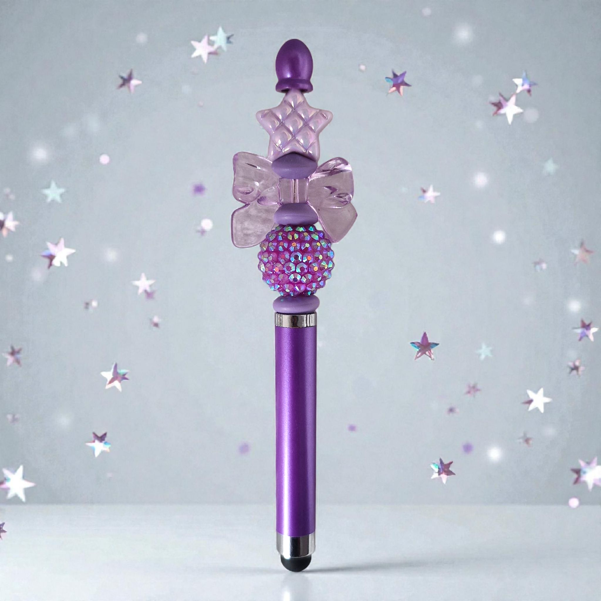 Caneta toutch de Cristal Roxa