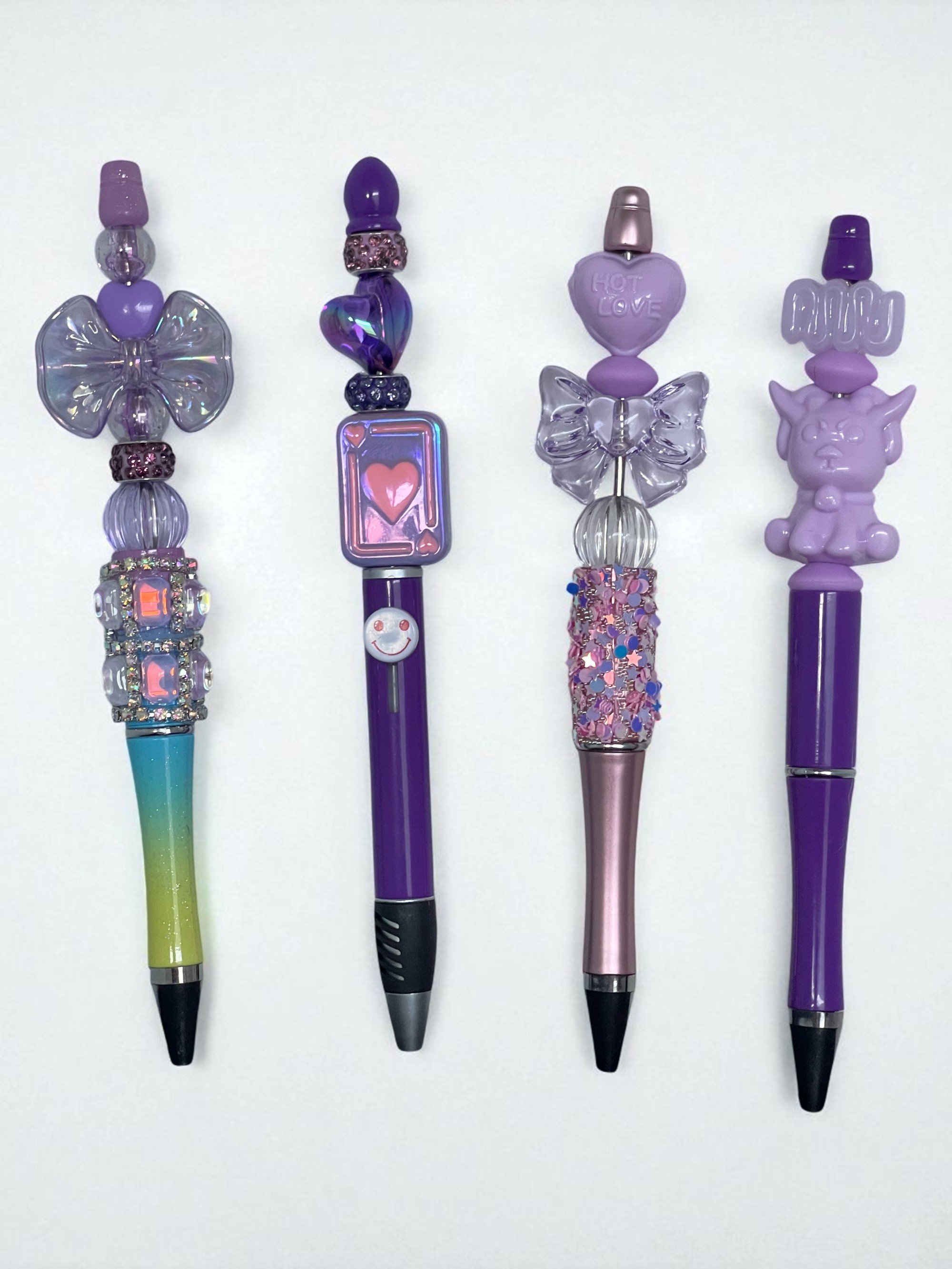 Canetas decorativas com miçangas