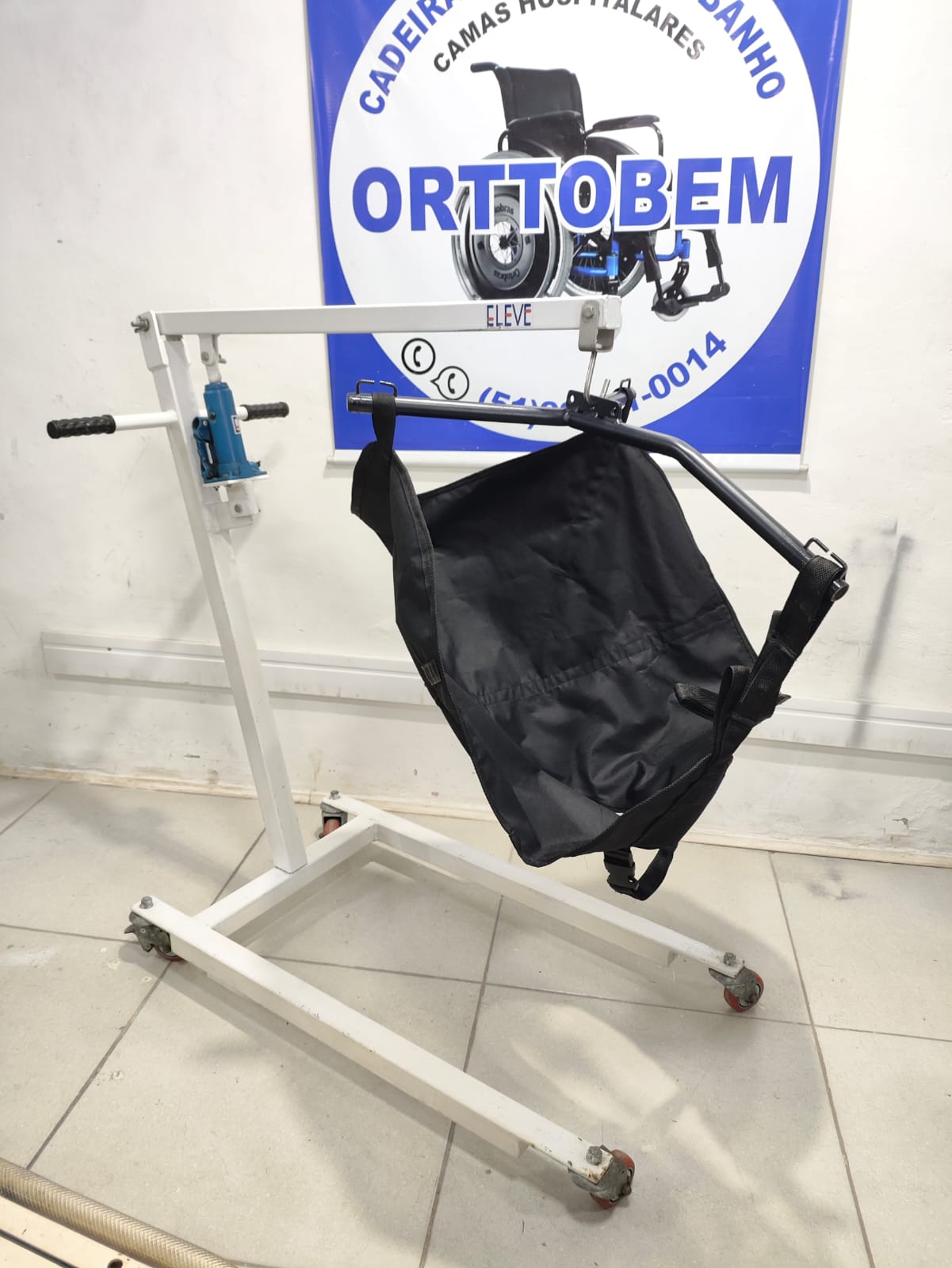 Guincho Hospitalar Hidráulico Manual com Cesto Reforçado