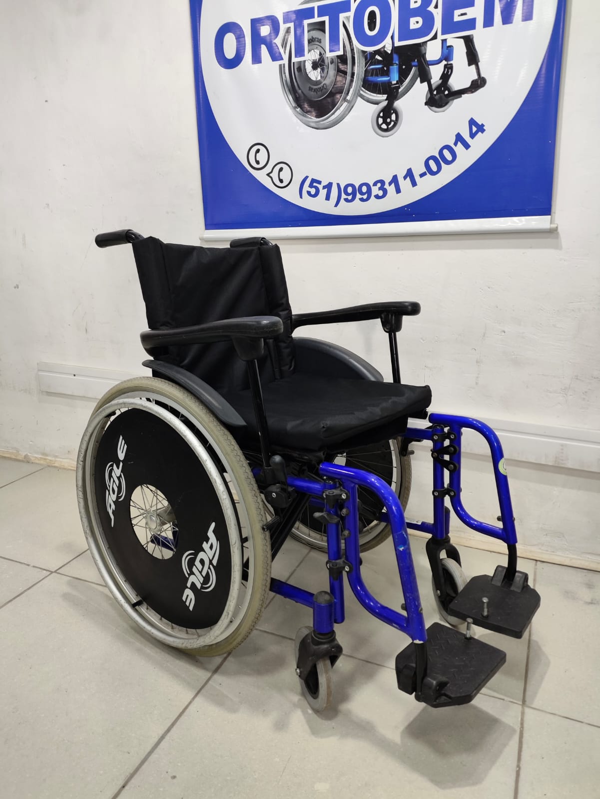 Cadeira de Rodas Aluminio Agile Jaguaribe Desmontável