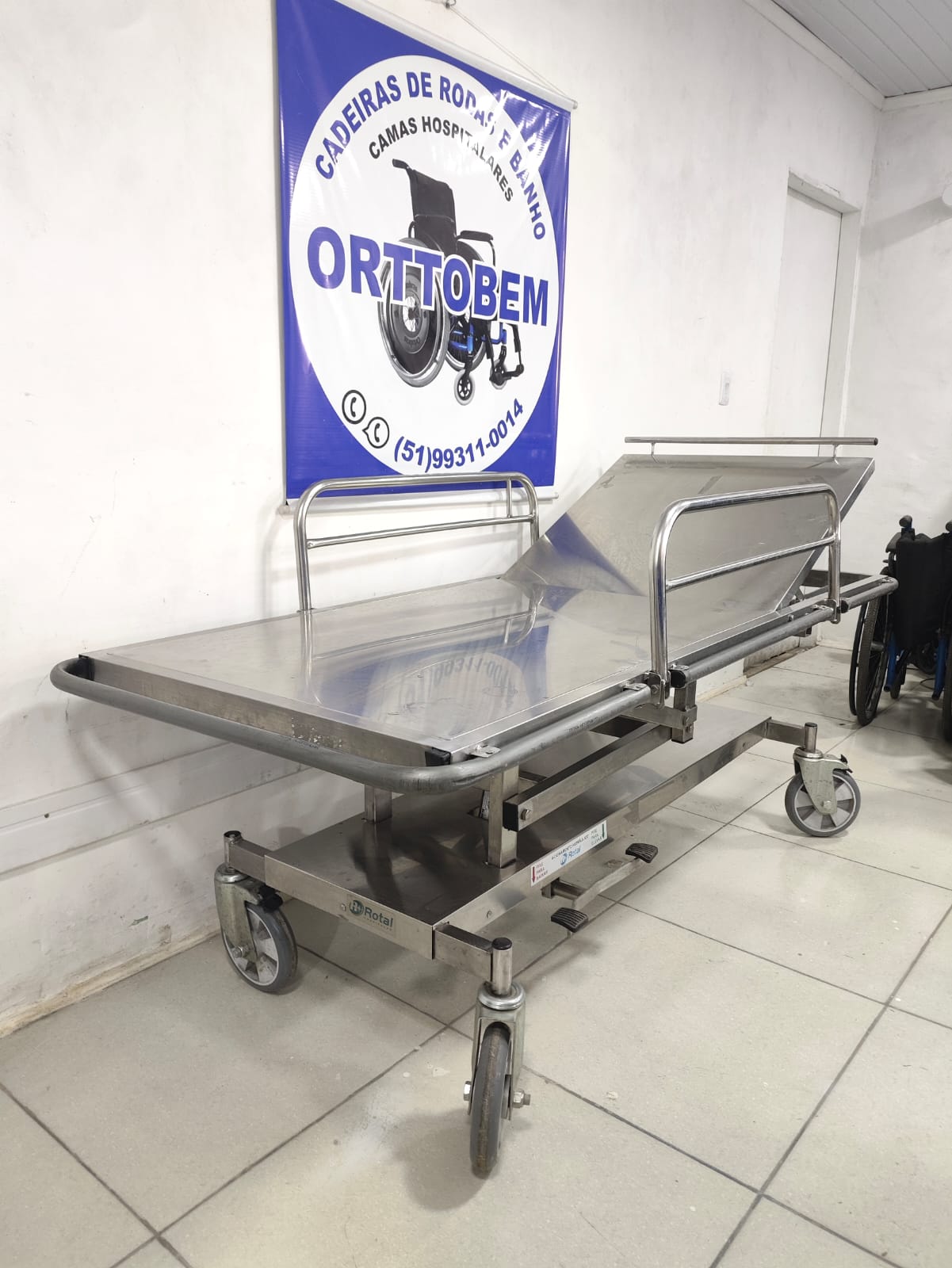 Maca Cama Hospitalar com Elevação de Leito Hidráulica