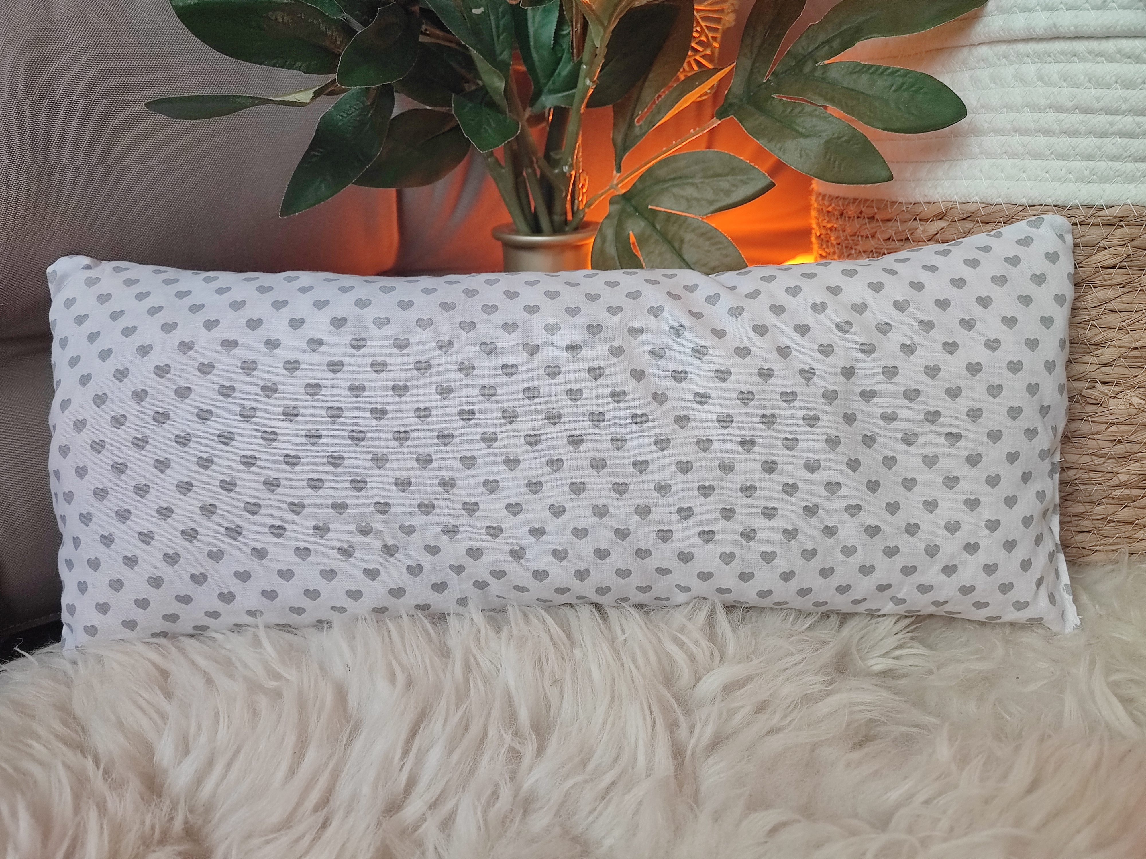 Zirbenkissen ´Grey Heart´ lang