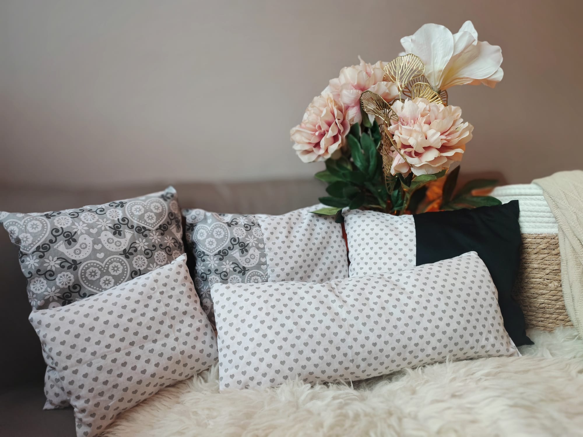 Zirbenkissen ´Grey Heart´ lang