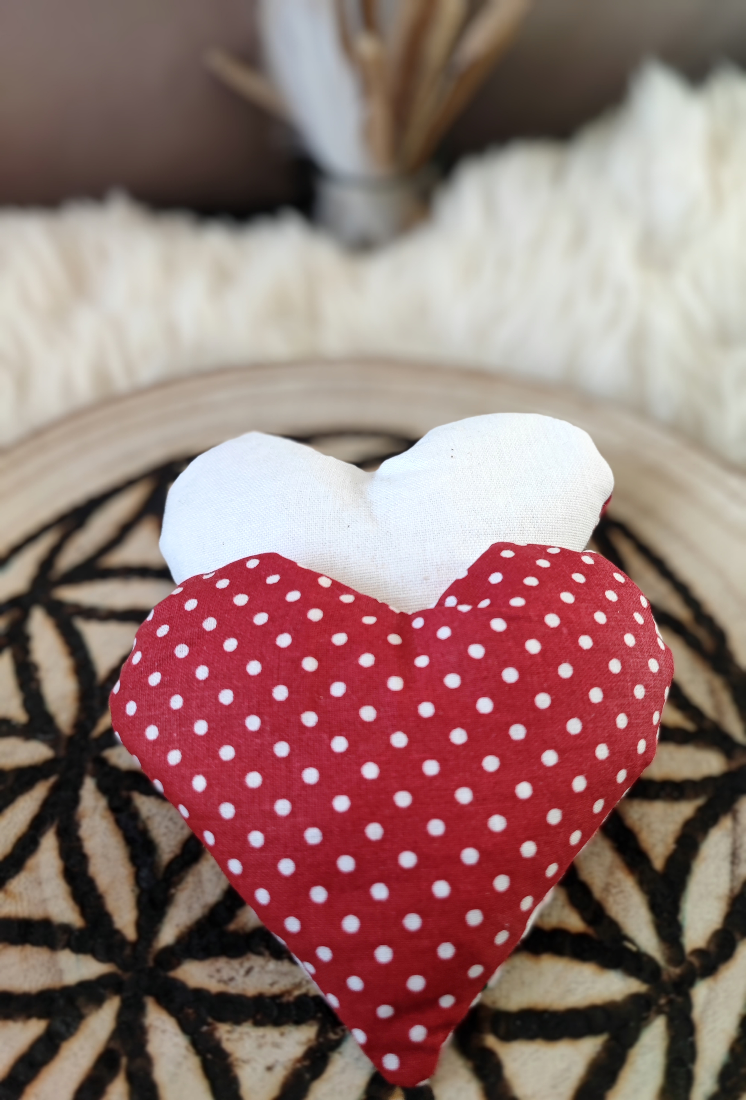 Handwärmer mit Reisfüllung ´White Polka´