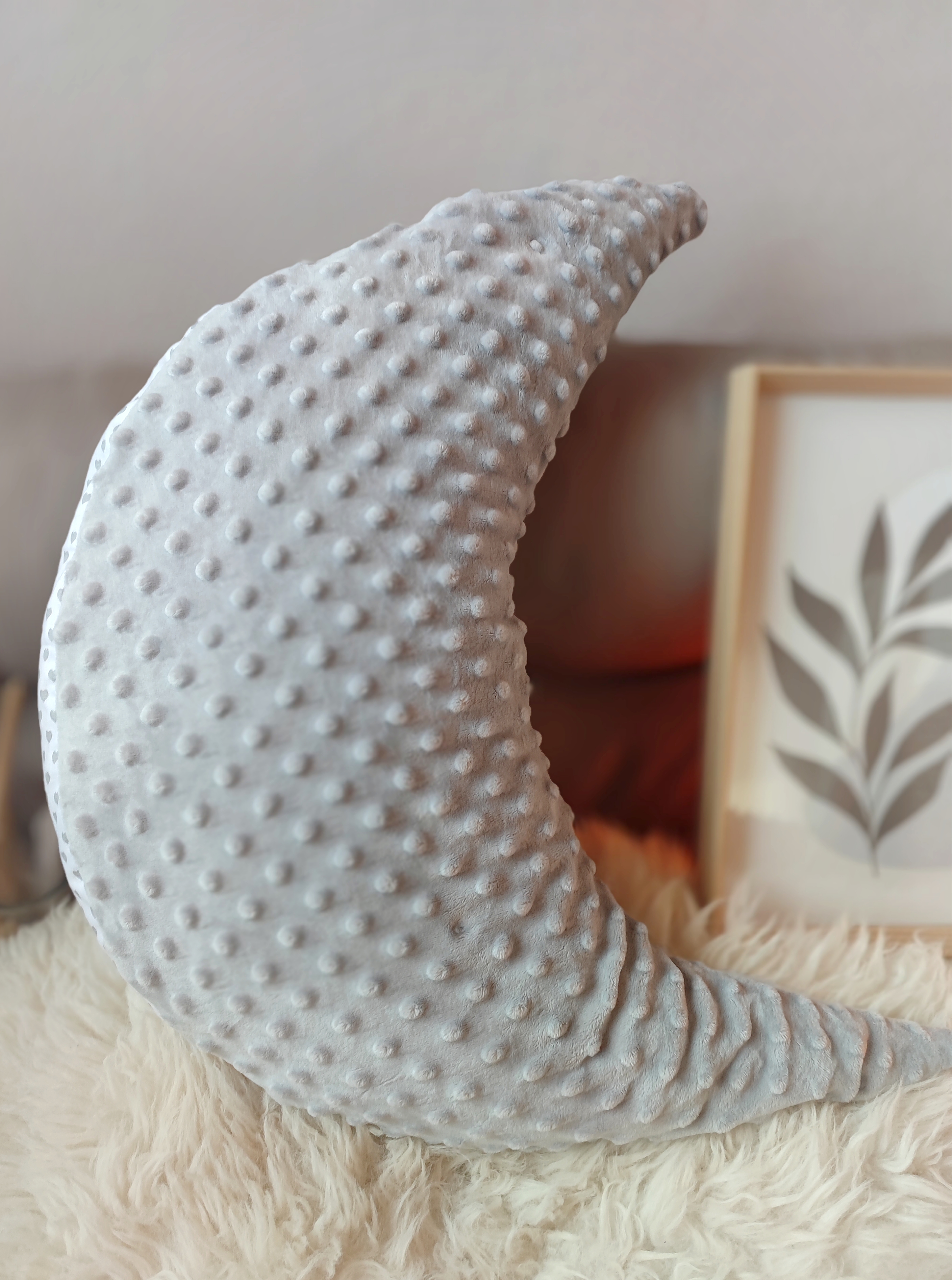 Multifunktions - Mondkissen Zirbe groß `Grey Dotty´