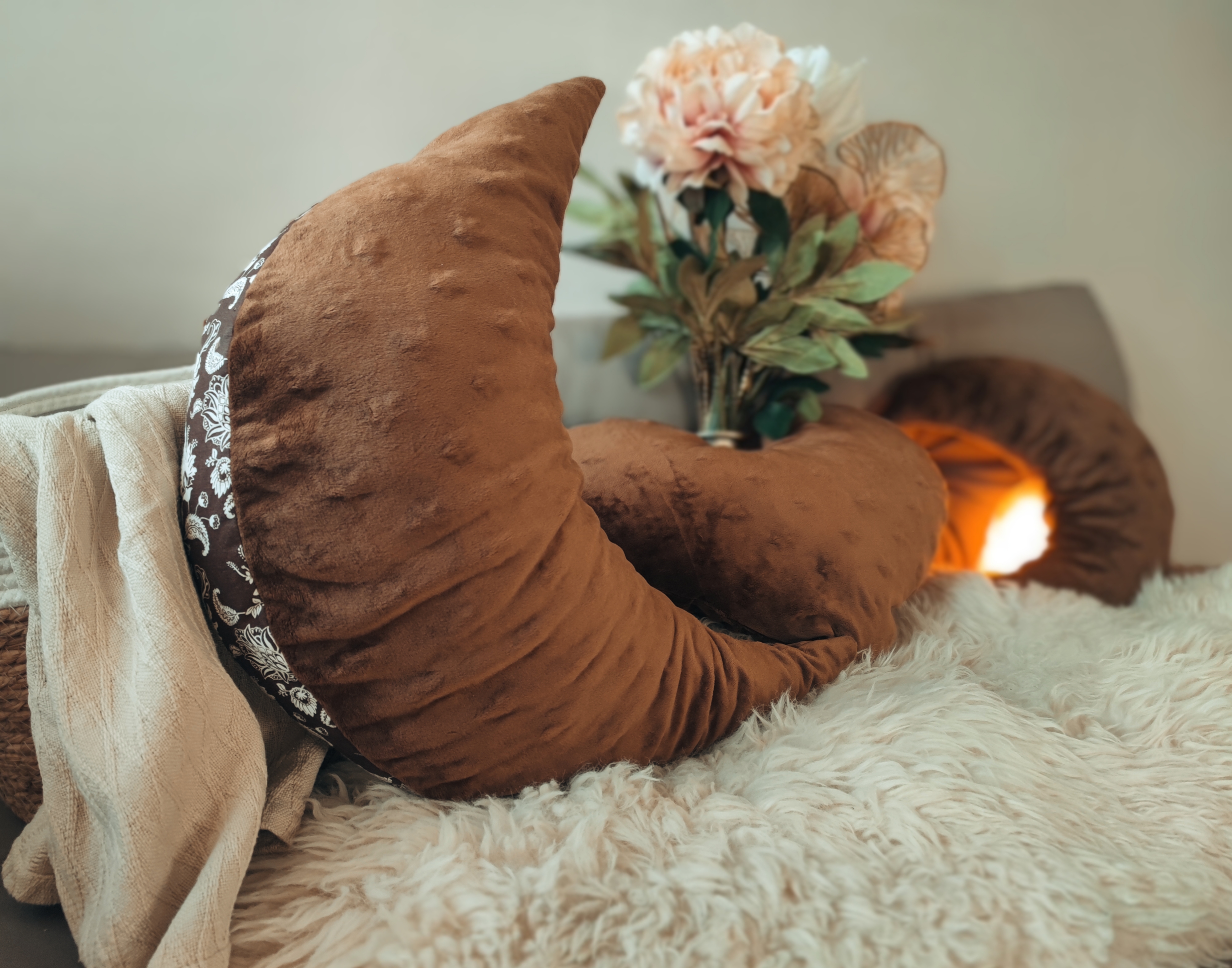 Multifunktions - Mondkissen Zirbe groß `Chocolate Starfish´