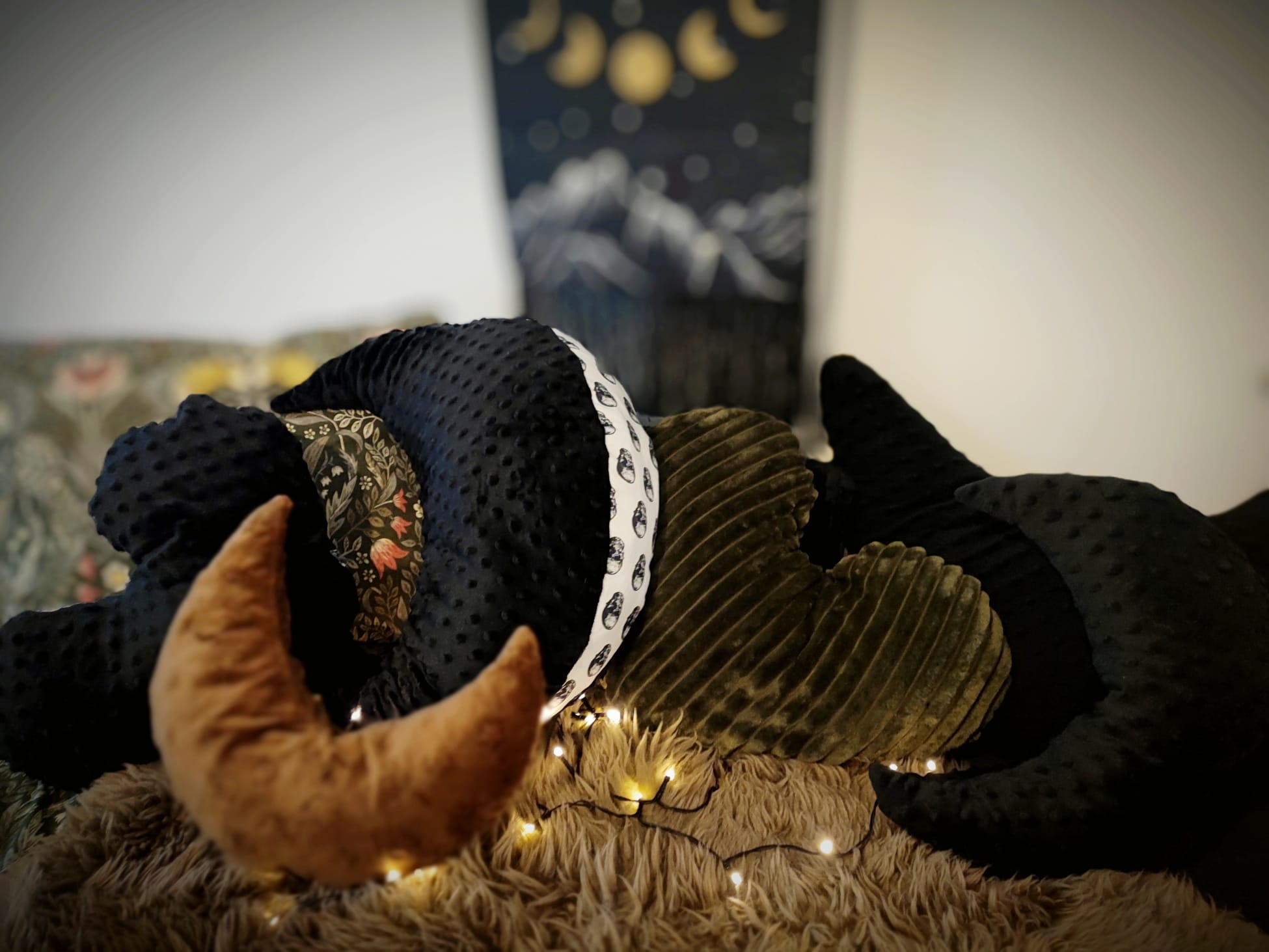 Multifunktions - Mondkissen groß `Black Skully´