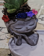 Maceta decorativa de ceramica femenina