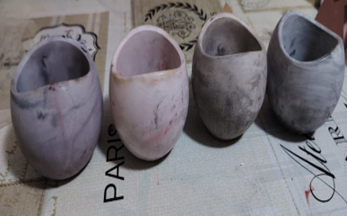 Maceteros ovalados de concreto