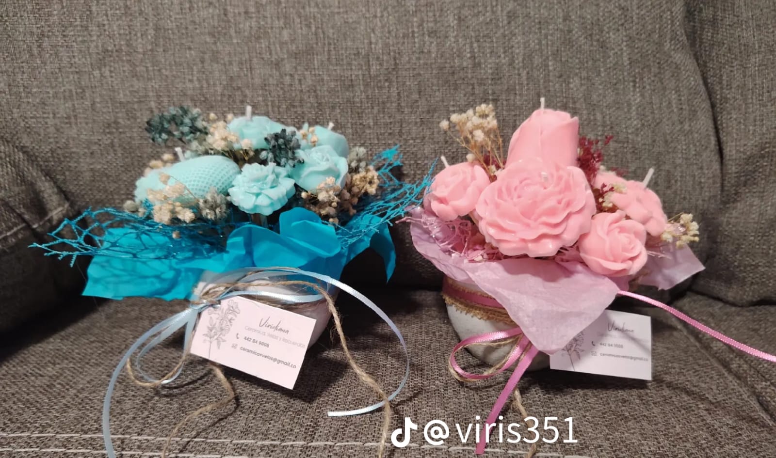 Arreglo floral  rosas y azules