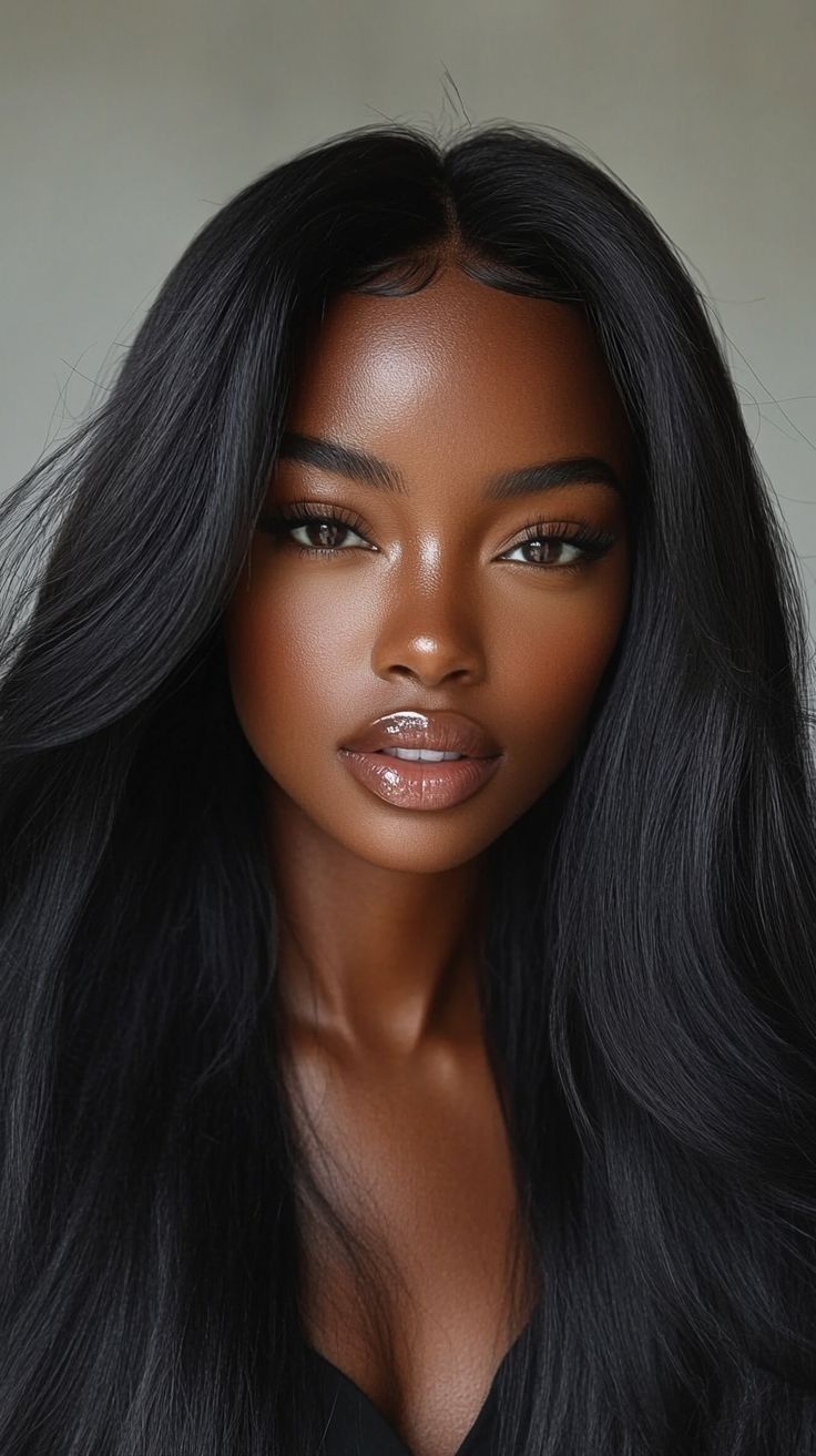 Peruca de cabelo natural longo