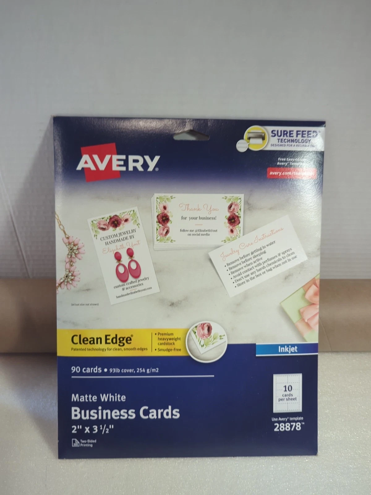 Avery Matte White Business Cards Printable Card Stock Sheets