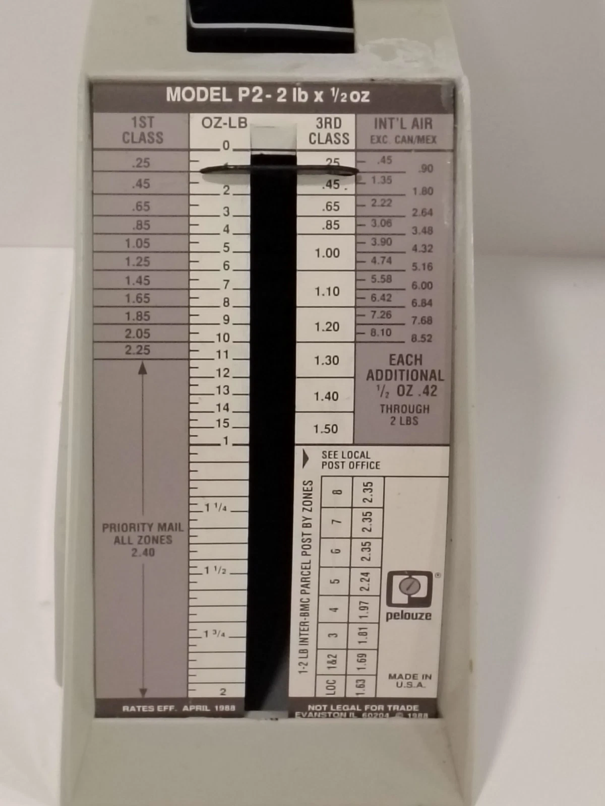 Pelouze Model P2 Postal Scale Shipping Scale 2 lb Capacity