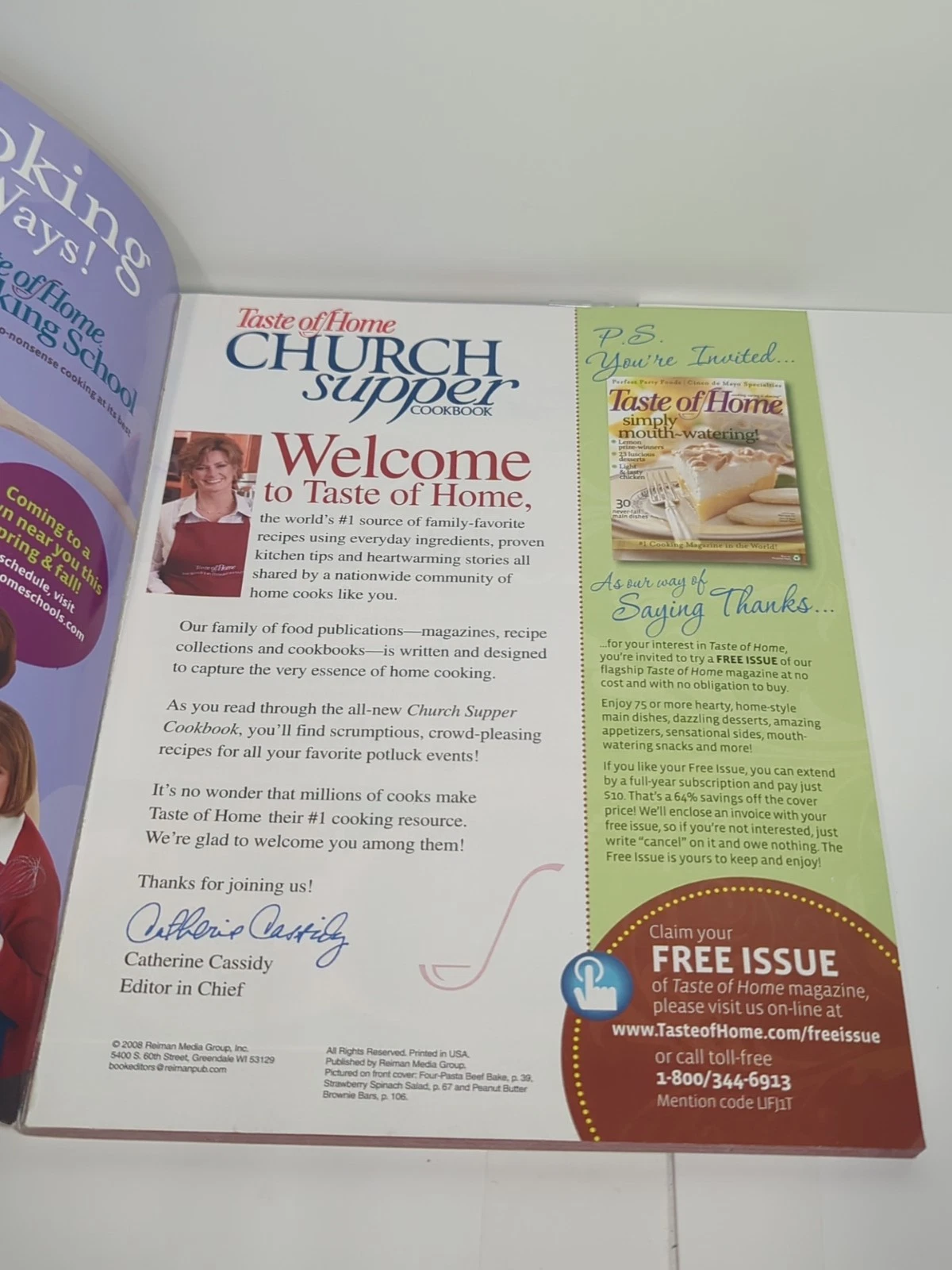 Taste of Home Church Supper Cookbook Community Recipes Family Favorites