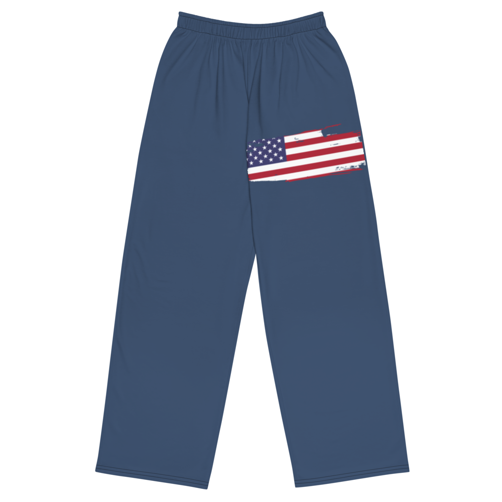 West Drip Social Unisex Wide-Leg Blue Pants