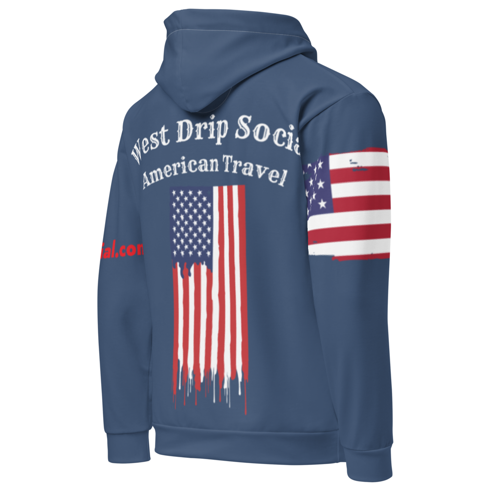 West Drip Social American Travel Hoodie