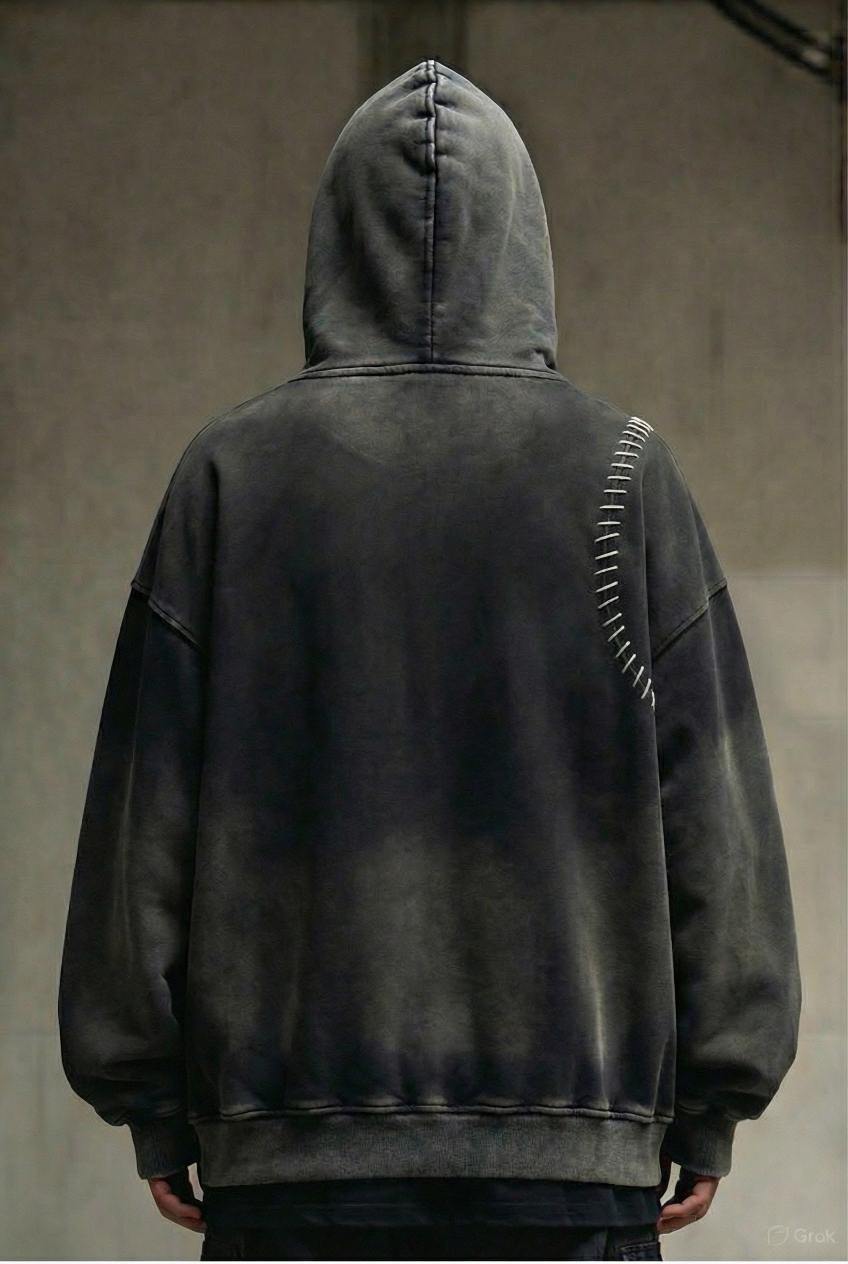 Stitched Hoodie Half ZIP 