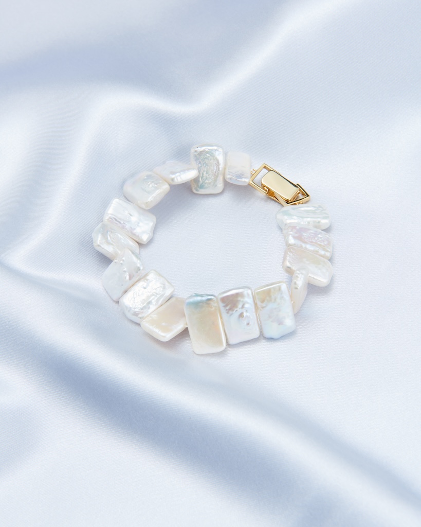 Ice Cube Baroque Pearl Bracelet