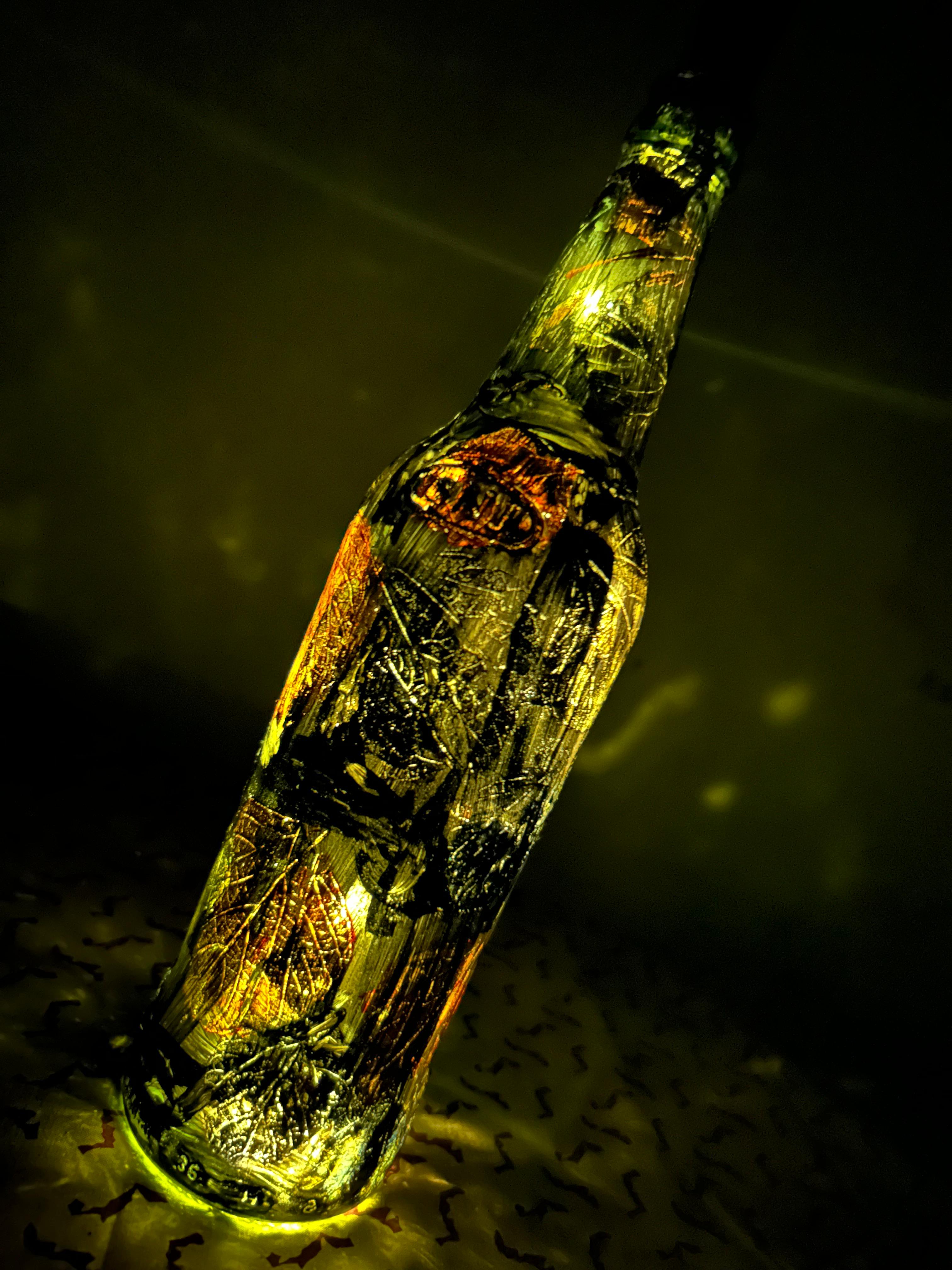 Decorative Illuminated Glass Bottle