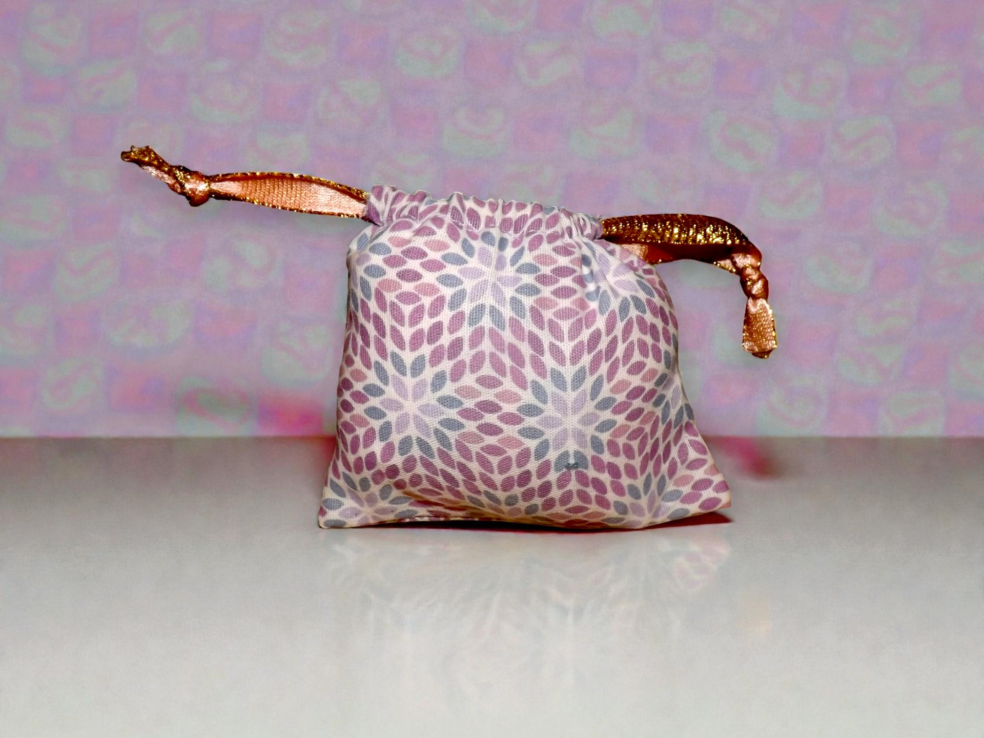 Montre en tissu  violet rose 