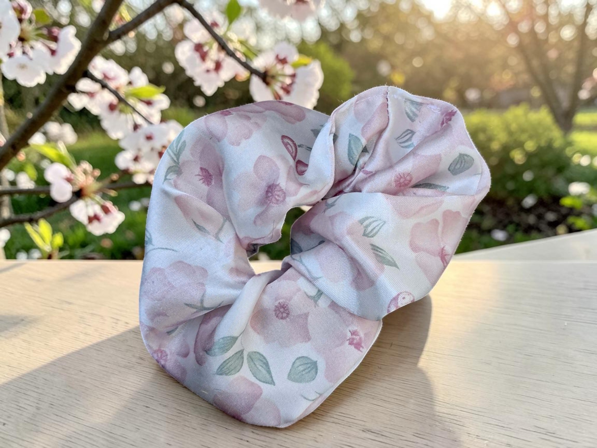 Grand chouchou fleuri printemps