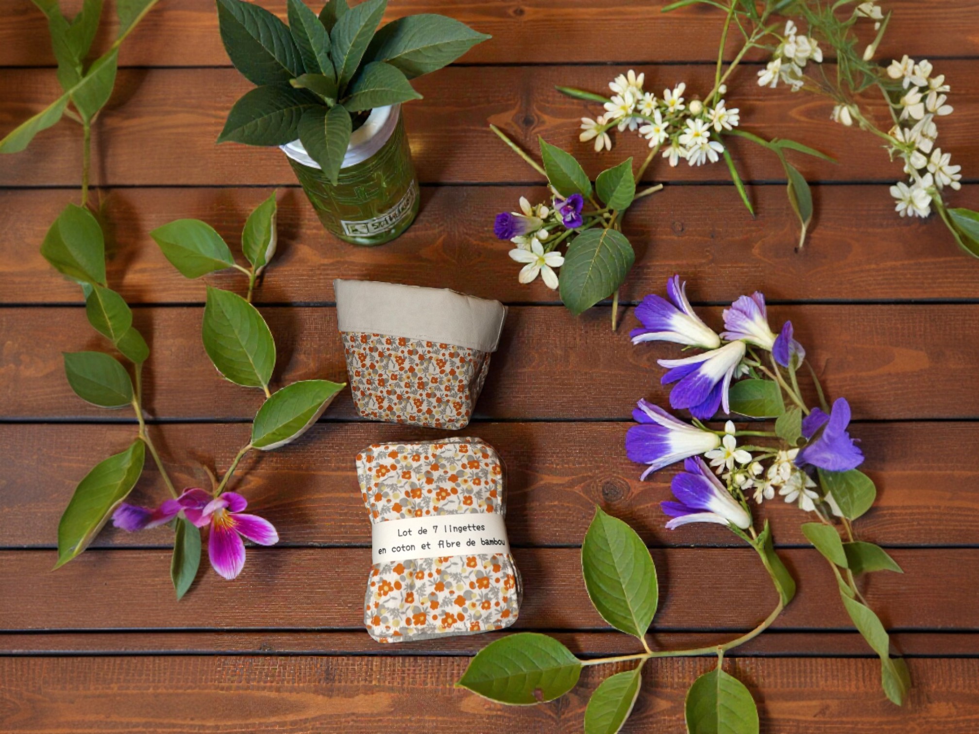 panière plus 7 lingettes assorties