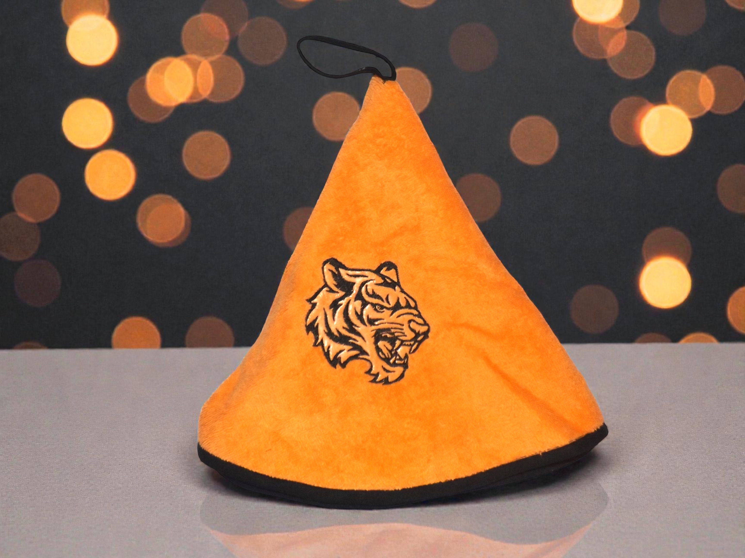 Essuie main rond brodé - orange