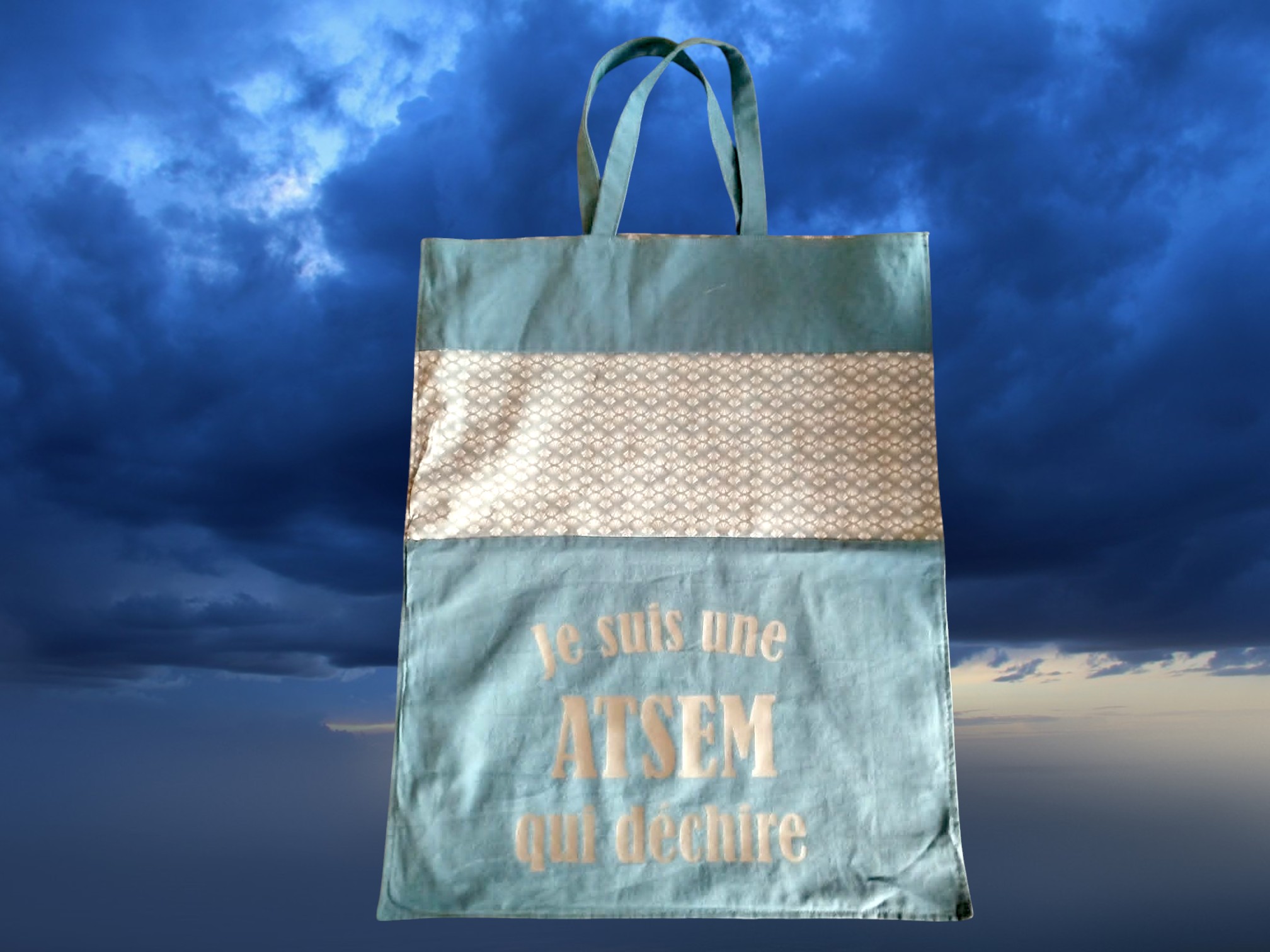 Tote bag en tissu – “Je suis une ATSEM qui déchire”