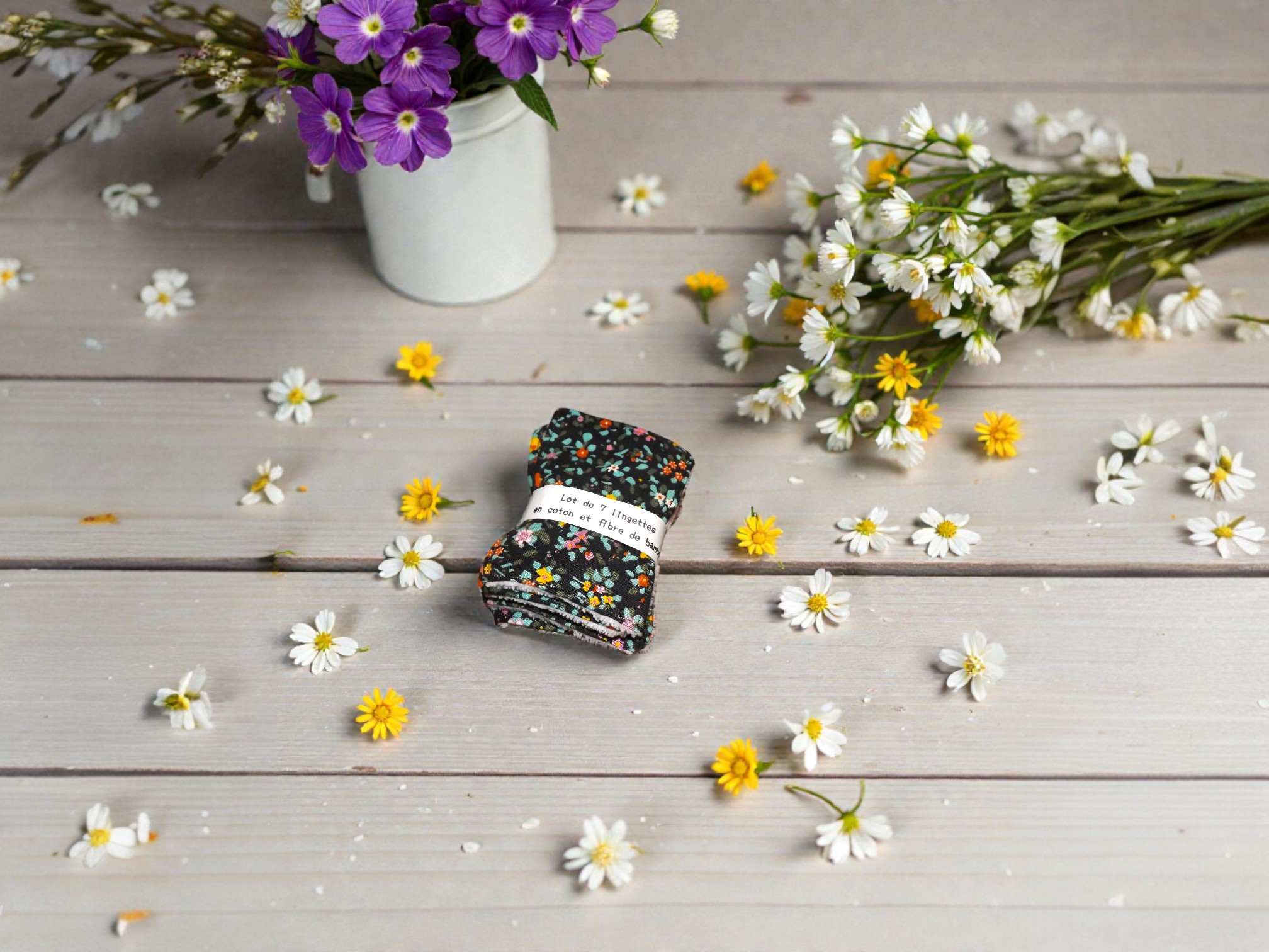 panière plus 7 lingettes assorties