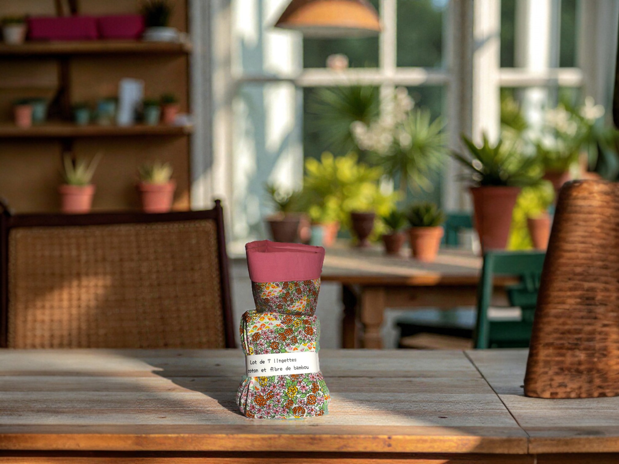 panière plus 7 lingettes assorties 