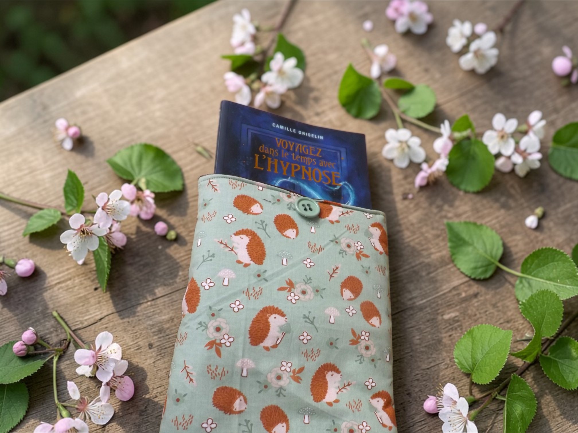 Pochette à livre thème hérissons 