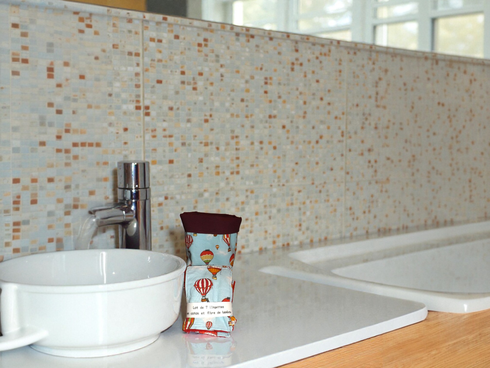 panière plus 7 lingettes assorties