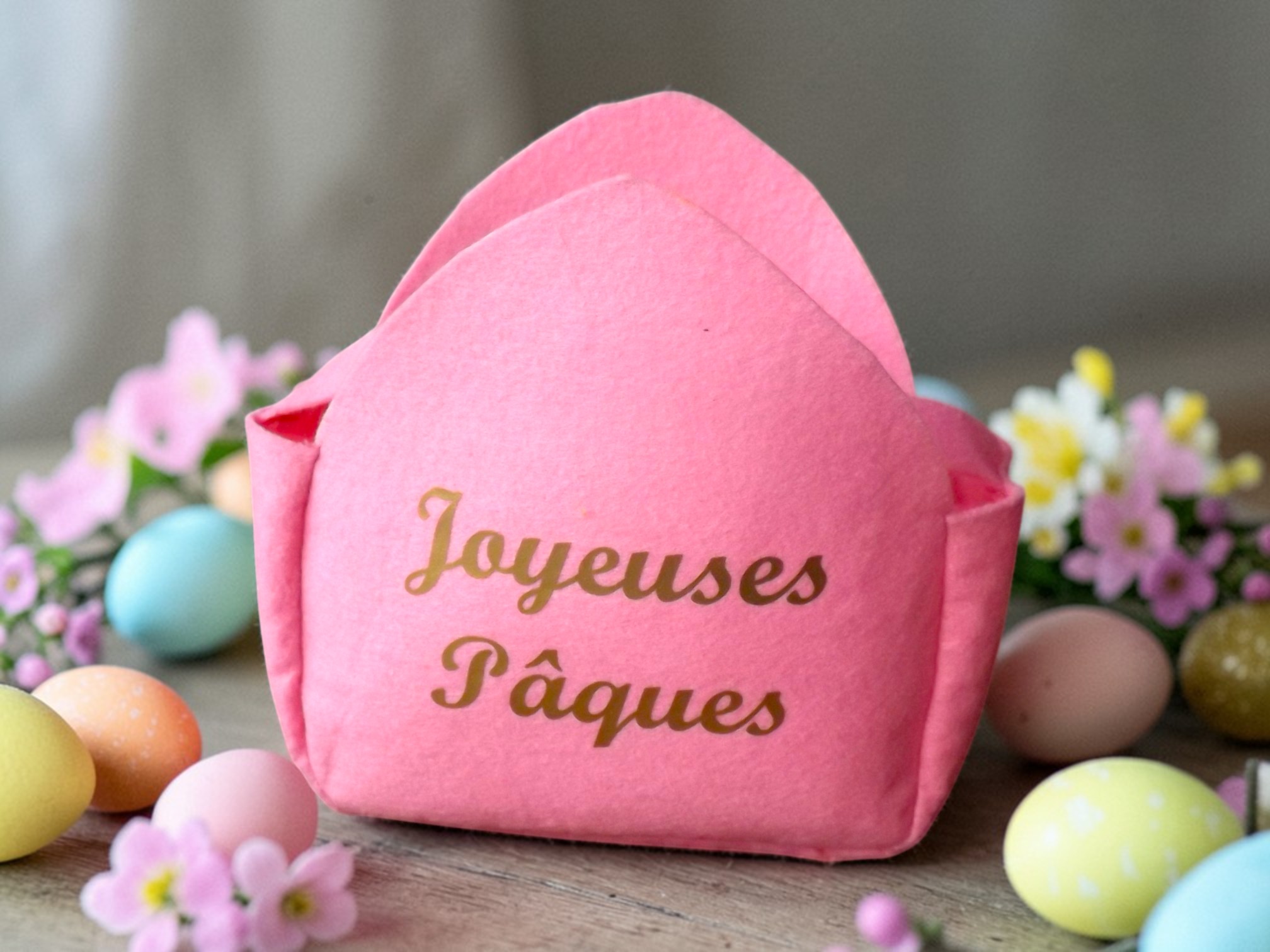 Petit panier de Pâques en feutrine – Joyeuses Pâques