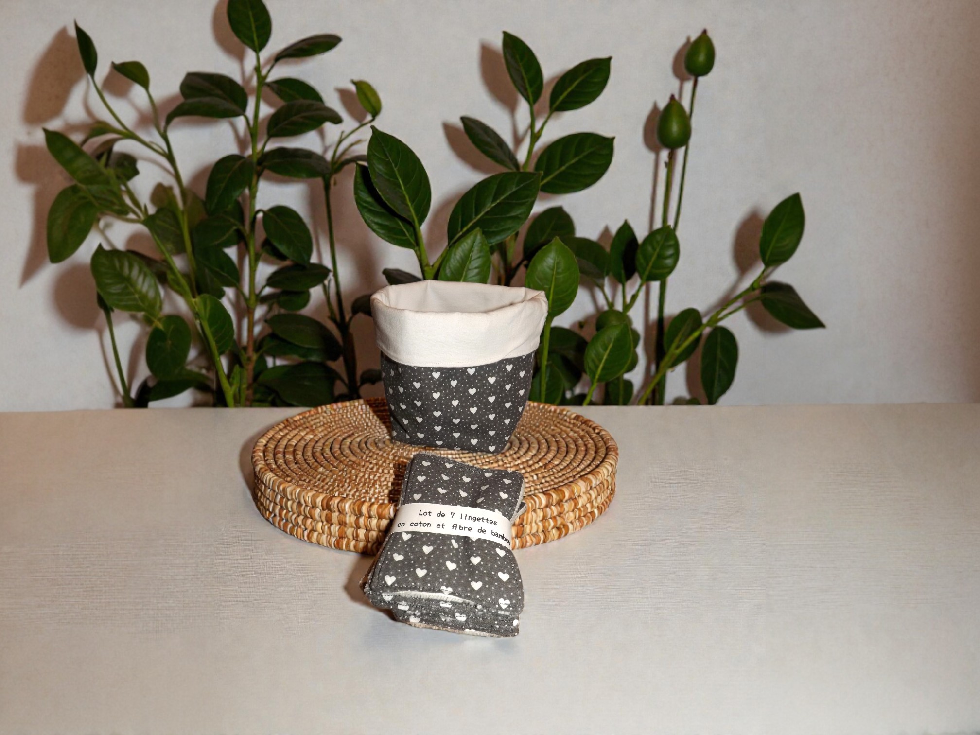 panière plus 7 lingettes assorties