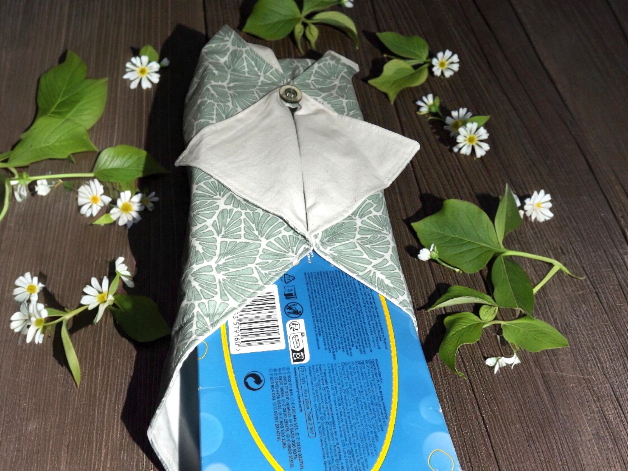 Housse pour boite à mouchoir - verte