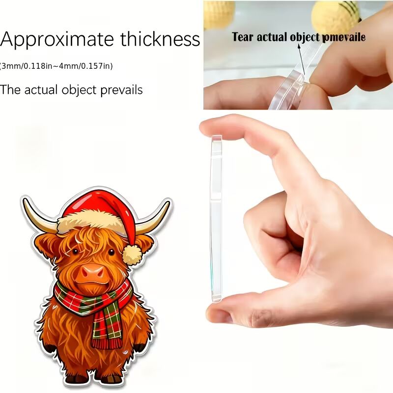 2D FLAT 2025 Highland Cattle Christmas Card Calendar, Featuring a 24-Day Countdown Calendar for Christmas And 24 Different Mini Highland Cattle Decorations (They Are 2D, Not 3D), Seasonal Celebration, Holiday Decor, Cute Cattle, Festive Illustrations