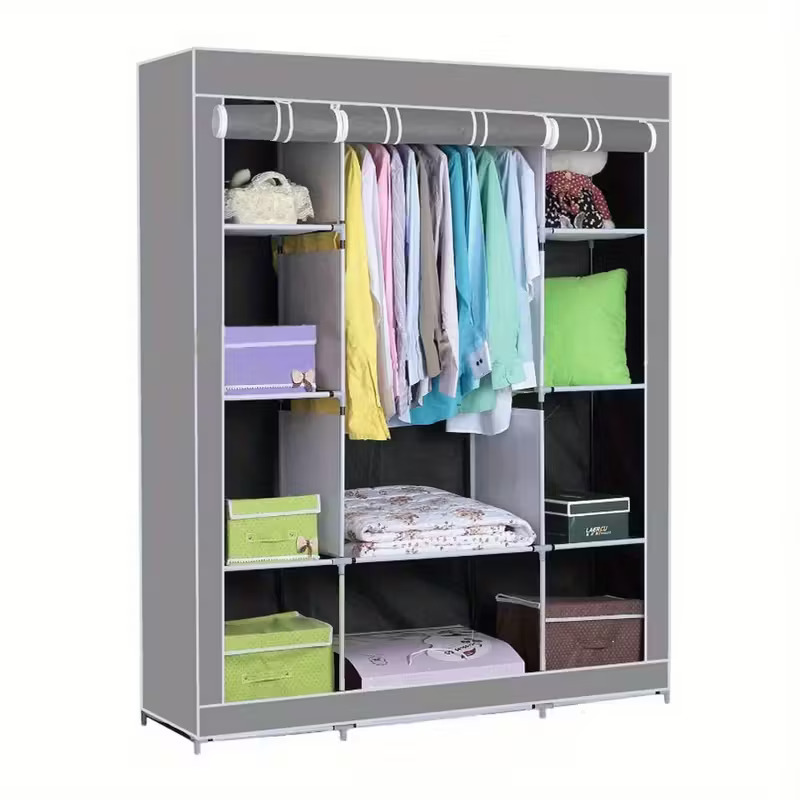 Portable Fabric Wardrobe Closet 128x45x173cm | Foldable Clothes Storage Organizer for Bedroom cupboard