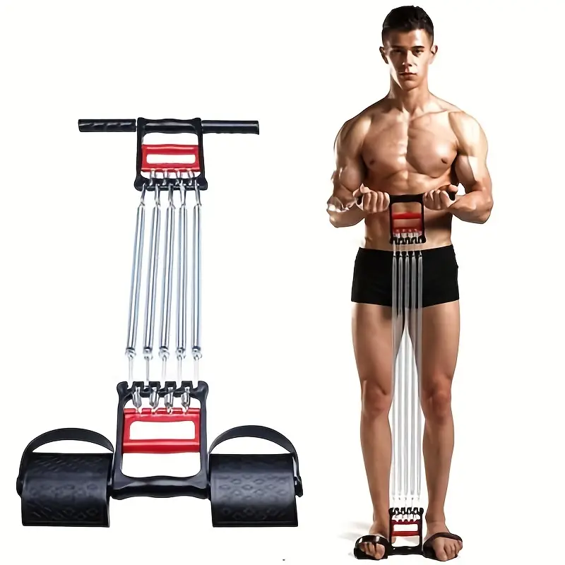 5 Spring Chest Expander 3 In 1 Pull Stretcher Gym Muscle Training Exerciser 30kg