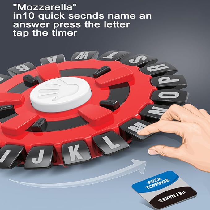 Crazy Alphabet Word Game – Fast-Paced Family Board Game | Fun Educational Puzzle Game for Kids & Adults | Deluxe Edition (Batteries Not Included)