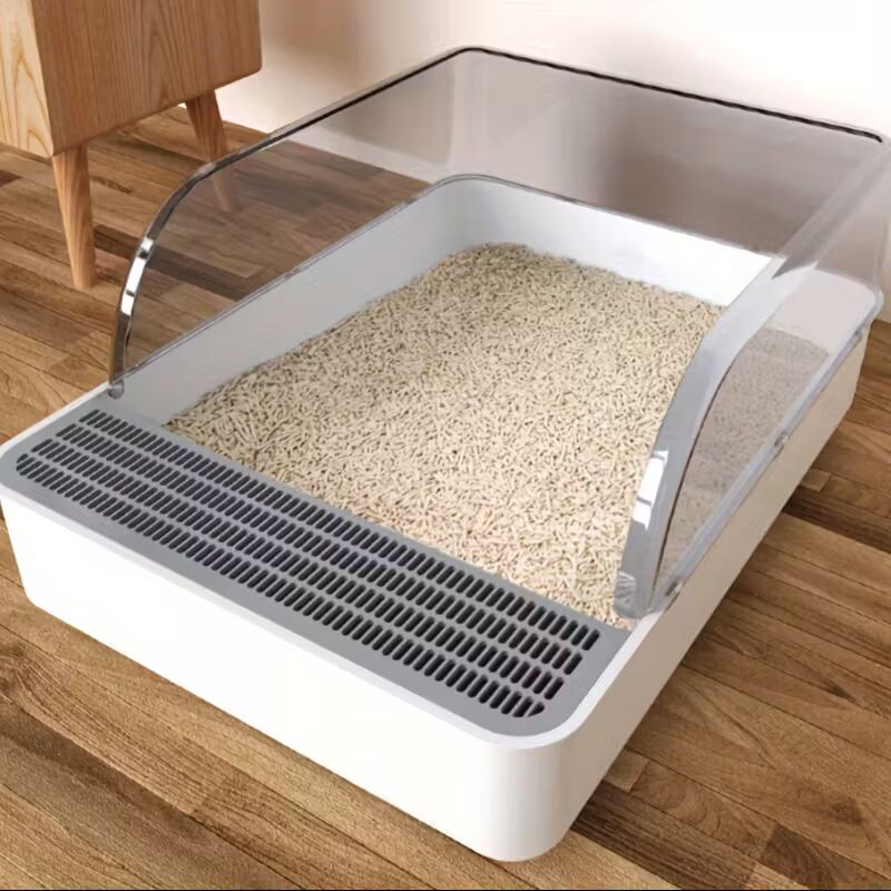 Extra Large Open Cat Litter Tray High Sided Deep Jumbo Rim Pan Box Loo Toilet Cat Litter Tray Litter Box, High Sided Large Cat Litter Tray, Anti-Spillage, Easy to Clean Cat Litter Box with Litter Scoop, Open Top Kitten Litter Tray for Cats Rabbits