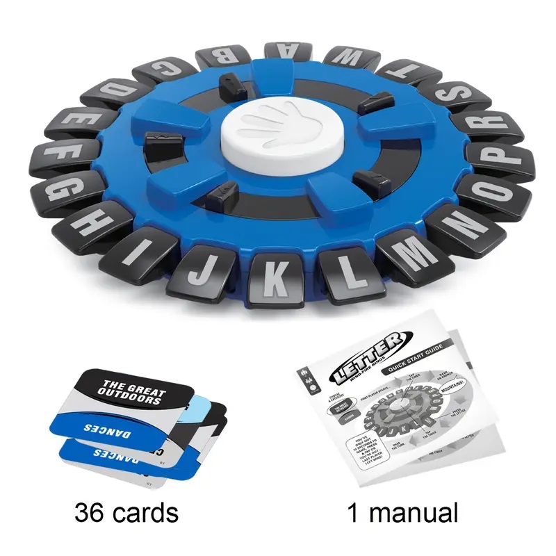 Crazy Alphabet Word Game – Fast-Paced Family Board Game | Fun Educational Puzzle Game for Kids & Adults | Deluxe Edition (Batteries Not Included)