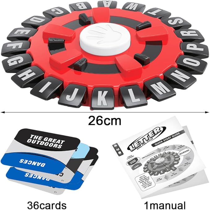 Crazy Alphabet Word Game – Fast-Paced Family Board Game | Fun Educational Puzzle Game for Kids & Adults | Deluxe Edition (Batteries Not Included)